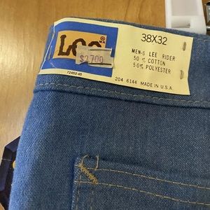 LEE Rider Denim Blue Jeans Men’s Fit Fortrel Vintage USA 38x32 Riders NWT